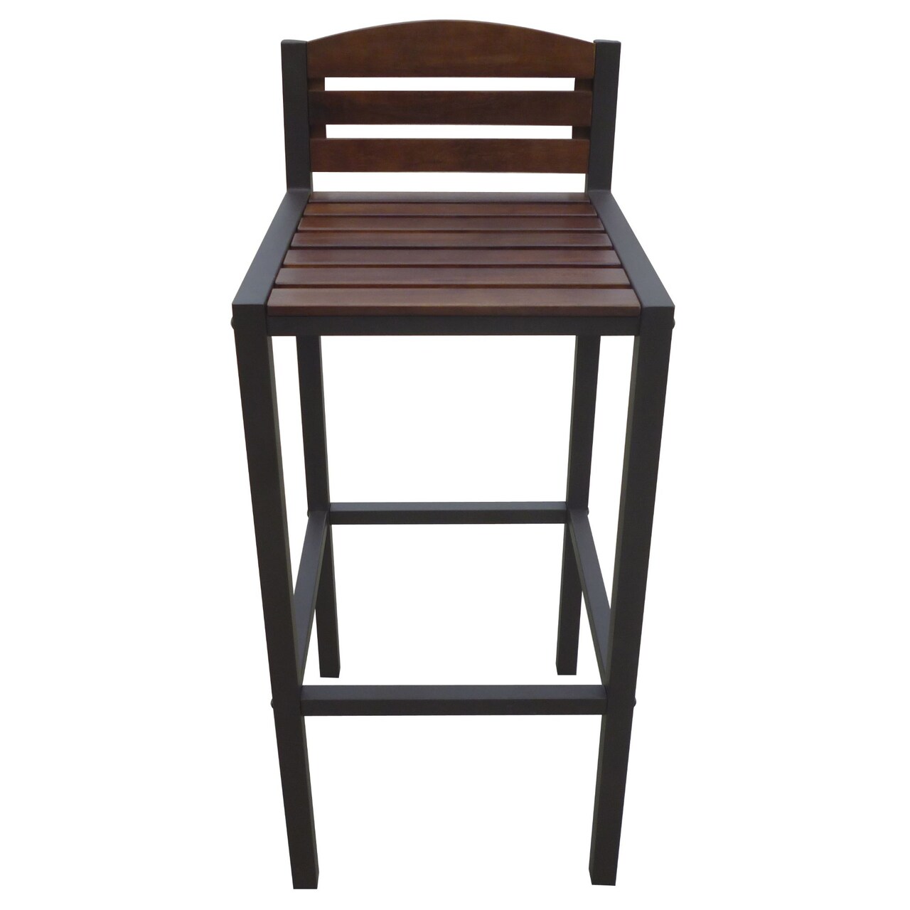 Contemporary Home Living Set of 2 Rustic Brown Contemporary Outdoor Bar Stools 37.75"